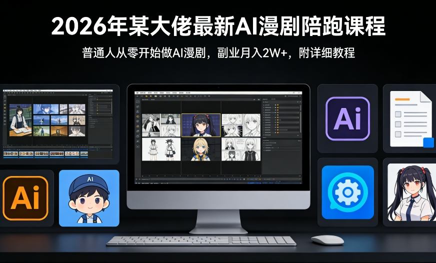 26年某大佬最新Ai漫剧陪跑课程，普通人从零开始做AI漫剧，副业月入2W+-智富思维学堂
