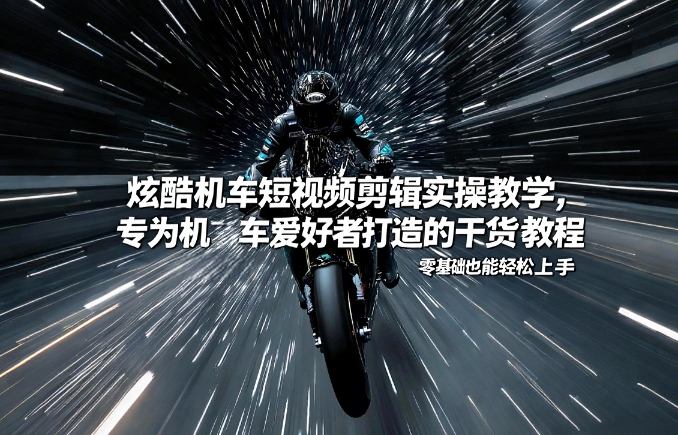 炫酷机车短视频剪辑实操教学,专为机车爱好者打造的干货教程,零基础也能轻松上手-智富思维学堂