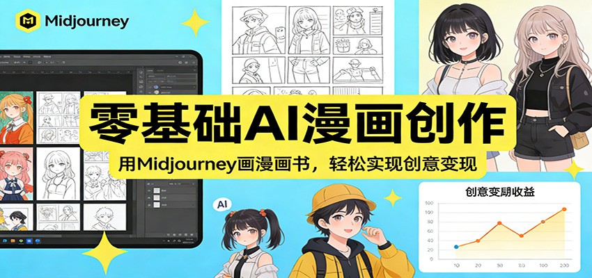 零基础AI漫画创作：用Midjourney画漫画书，轻松实现创意变现-智富思维学堂