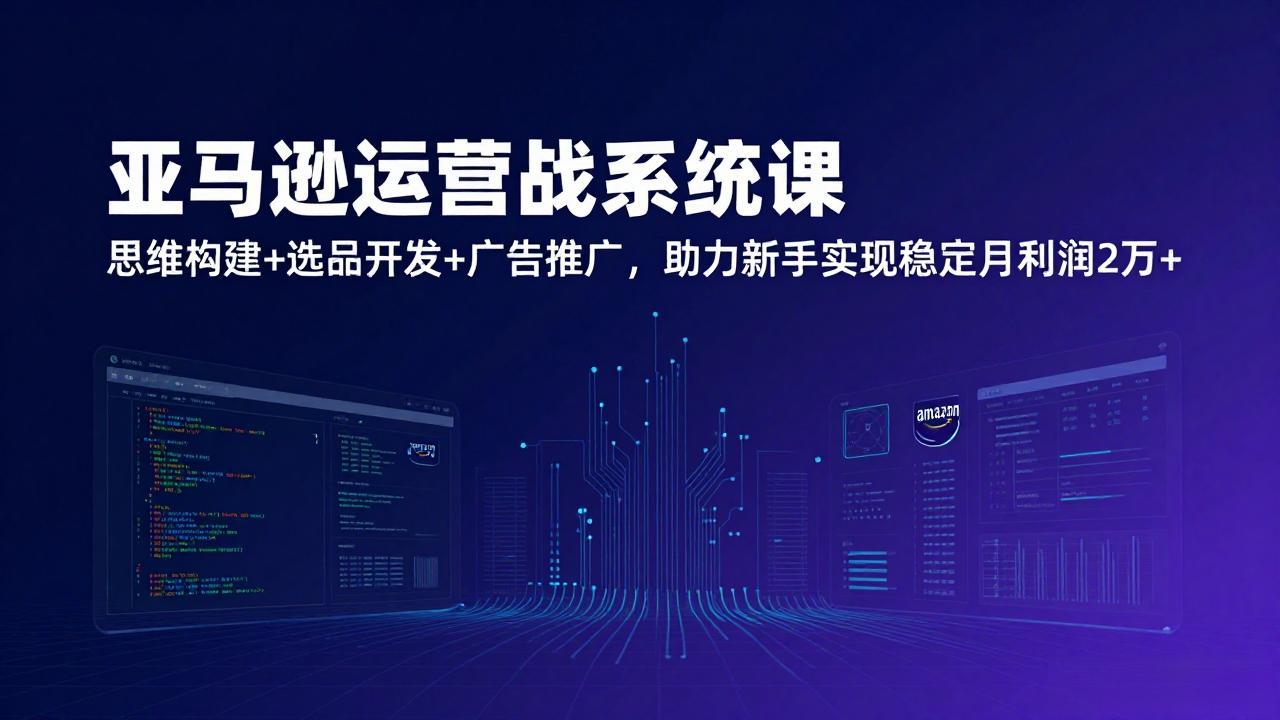 亚马逊运营实战系统课，思维构建+选品开发+广告推广，助力新手实现稳定月利润2万+(更新-智富思维学堂