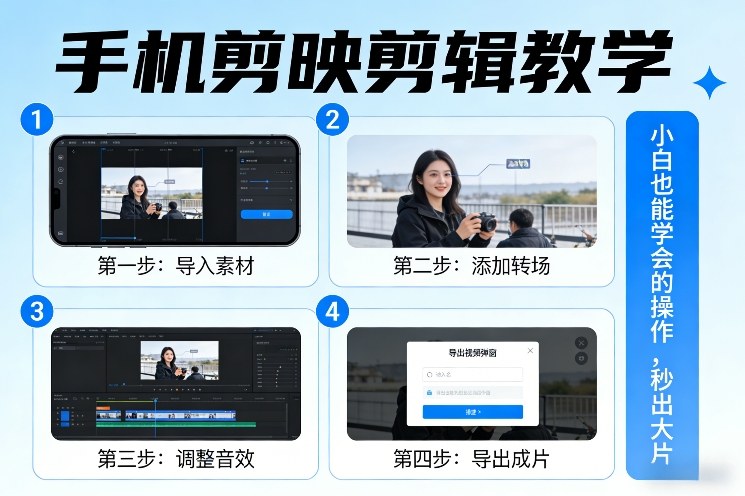 手机剪映剪辑教学，小白也能学会的操作，秒出大片-智富思维学堂