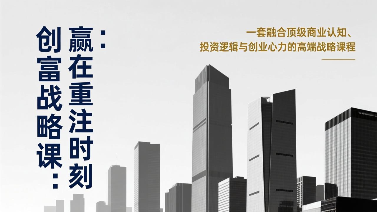 《创富战略课：赢在重注时刻》一套融合顶级商业认知、投资逻辑与创业心力的高端战略课程-智富思维学堂