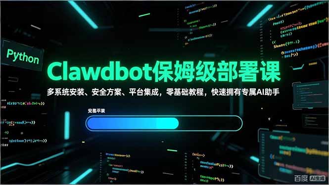 Clawdbot保姆级部署课，多系统安装、安全方案、平台集成，零基础教程，快速拥有专属AI助手-智富思维学堂