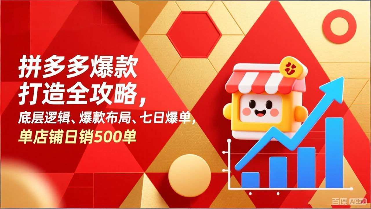 拼多多爆款打造全攻略，底层逻辑、爆款布局、七日爆单，单店铺日销500单-智富思维学堂