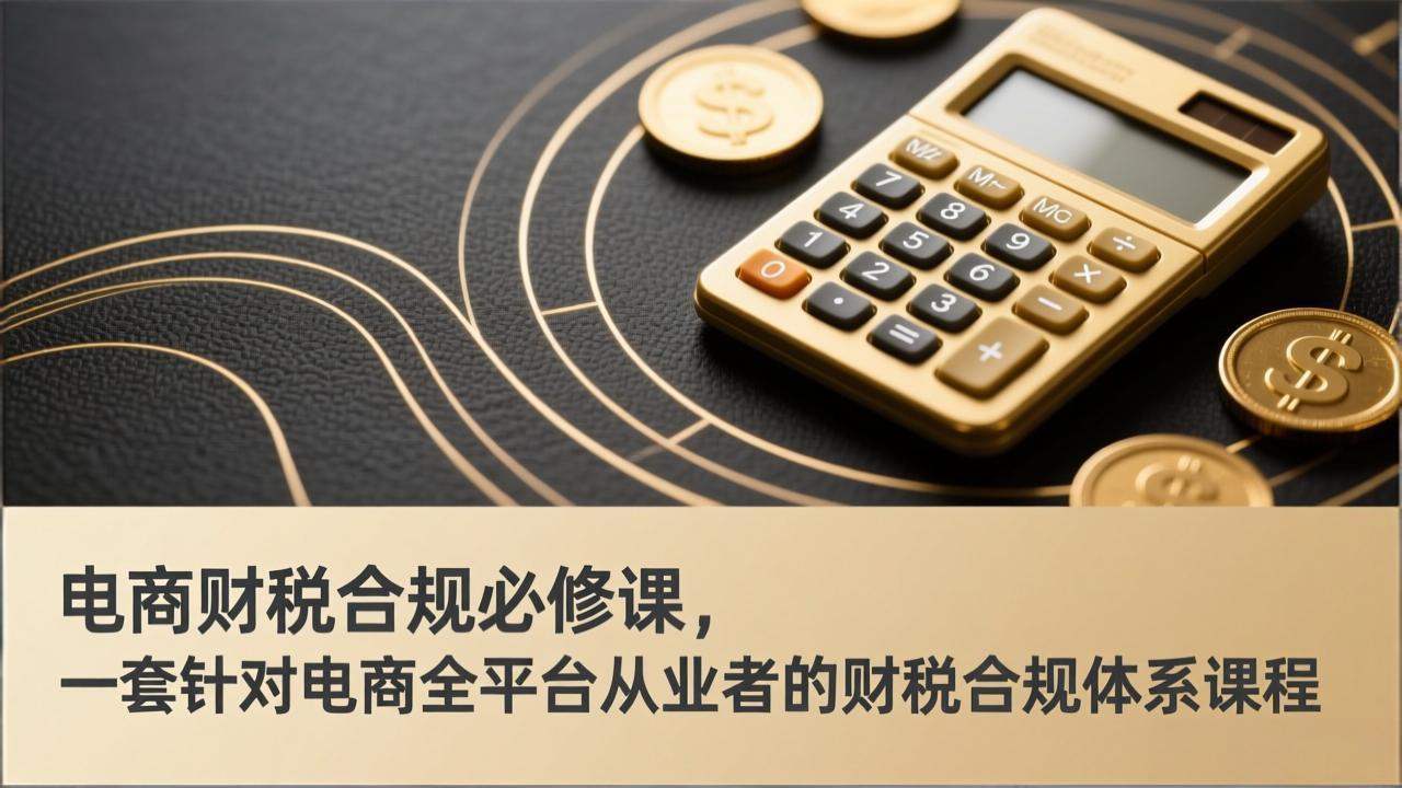 电商财税合规必修课,是一套针对电商全平台从业者的财税合规体系课程-智富思维学堂