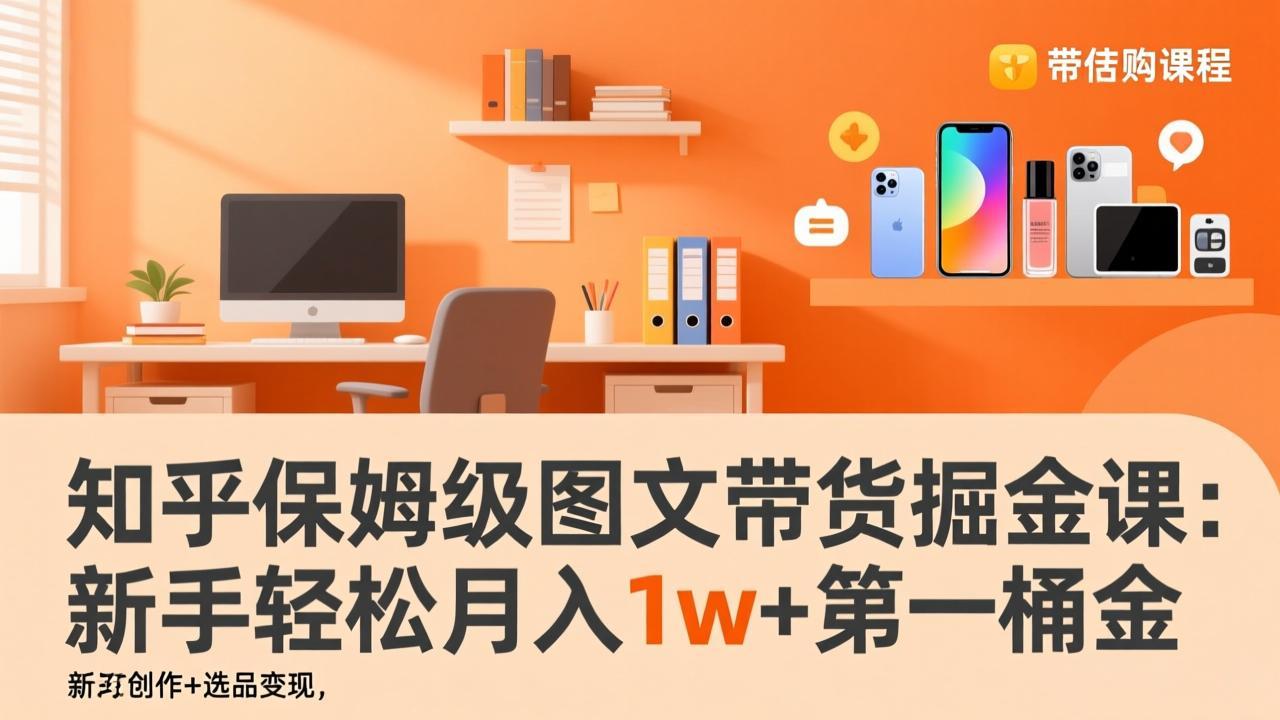知乎保姆级图文带货掘金课:账号打造+爆文创作+选品变现,新手轻松月入1w+第一桶金-智富思维学堂