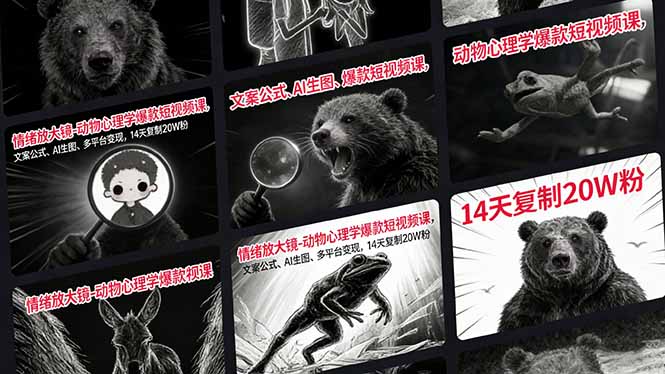情绪放大镜-动物心理学爆款短视频课，文案公式、AI生图、多平台变现，14天复制20W粉-智富思维学堂