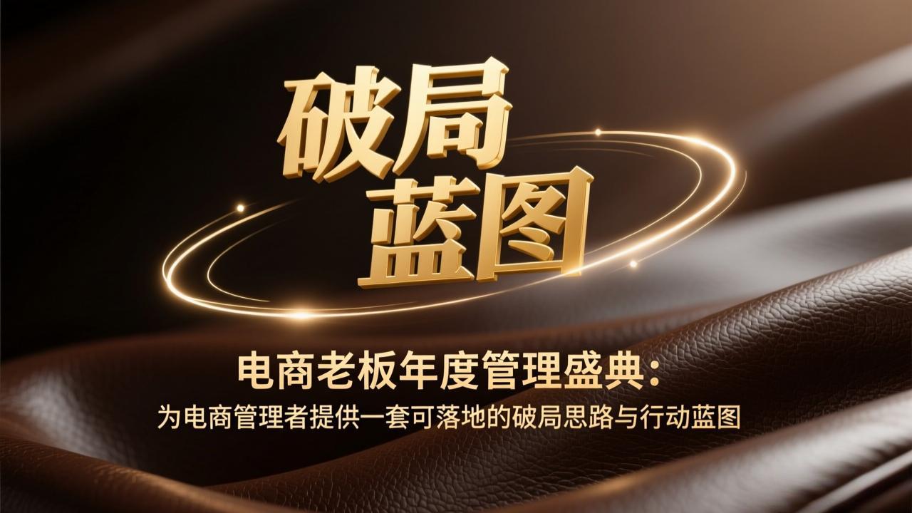 电商老板年度管理盛典:为电商管理者提供一套可落地的破局思路与行动蓝图-智富思维学堂