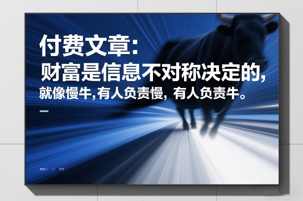 付费文章:财富是信息不对称决定的,就像慢牛,有人负责慢,有人负责牛-智富思维学堂
