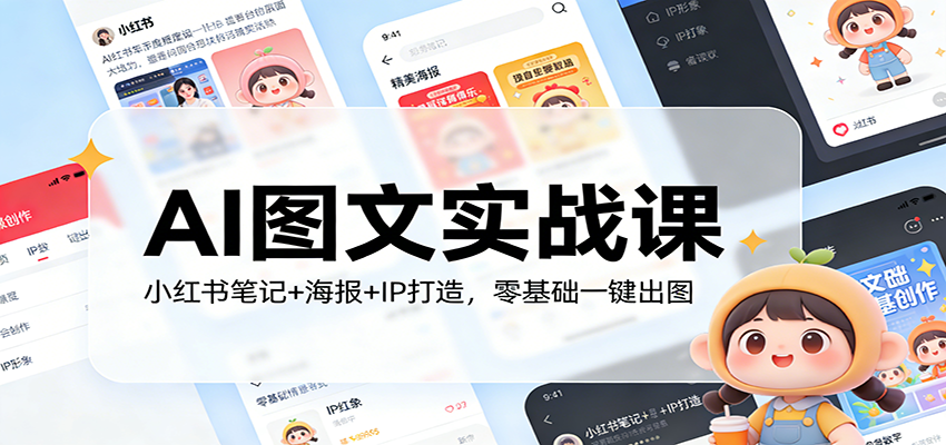 AI图文实战课：小红书笔记+海报+IP打造，零基础一键出图-智富思维学堂