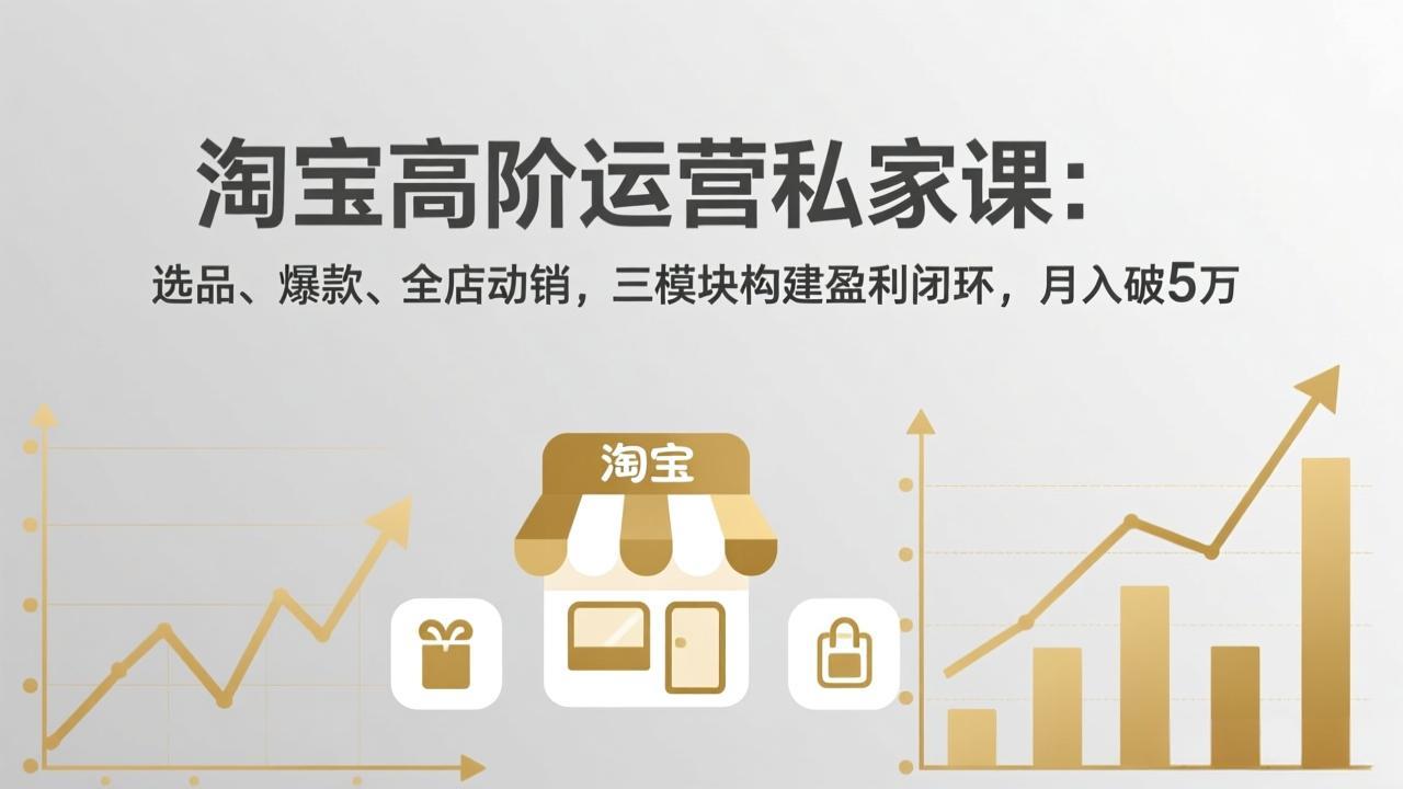 淘宝高阶运营私家课：选品、爆款、全店动销，三模块构建盈利闭环，月入破5万(更新26年2月-智富思维学堂