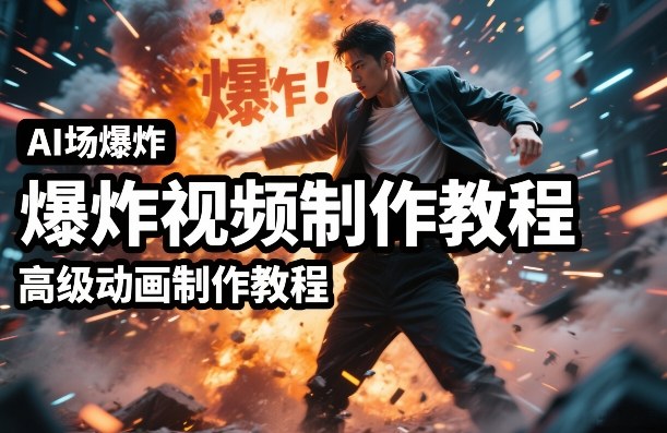 AI场景爆炸视频制作教程，利用人物实拍视频制作出高级的动画特效-智富思维学堂
