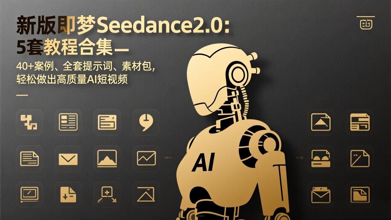 新版即梦Seedance2.0:5套教程合集,40+案例、全套提示词、素材包,轻松做出高质量AI短视频-智富思维学堂