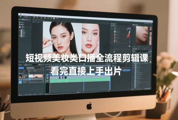 短视频美妆类口播全流程剪辑课，看完直接上手出片-智富思维学堂