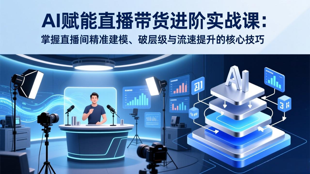 AI赋能直播带货进阶实战课：掌握直播间精准建模、破层级与流速提升的核心技巧-智富思维学堂