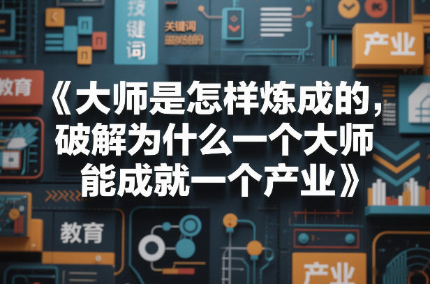 大师是怎样炼成的，破解为什么一个大师，能成就一个产业【电子书】-智富思维学堂