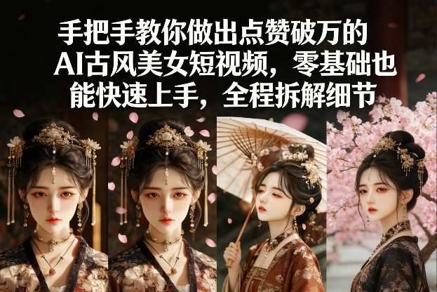手把手教你做出点赞破万的AI古风美女短视频，零基础也能快速上手，全程拆解细节-智富思维学堂