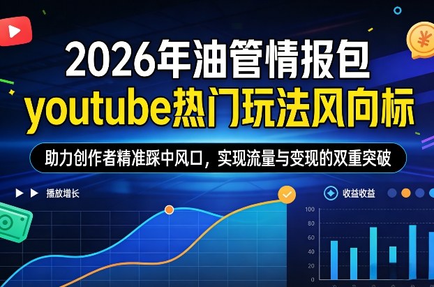 2026年油管情报包，youtube热门玩法风向标，助力创作者精准踩中风口，实现流量与变现的双重突破(更新)-智富思维学堂