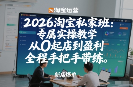 2026淘宝私家班：专属实操教学，从0起店到盈利，全程手把手带练(更新26年2月)-智富思维学堂