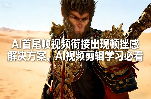 AI首尾帧视频衔接出现顿挫感解决方案，AI视频剪辑学习必看-智富思维学堂