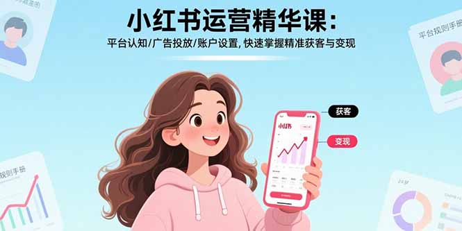小红书运营精华课-更新:平台认知/广告投放/账户设置,快速掌握精准获客与变现-智富思维学堂
