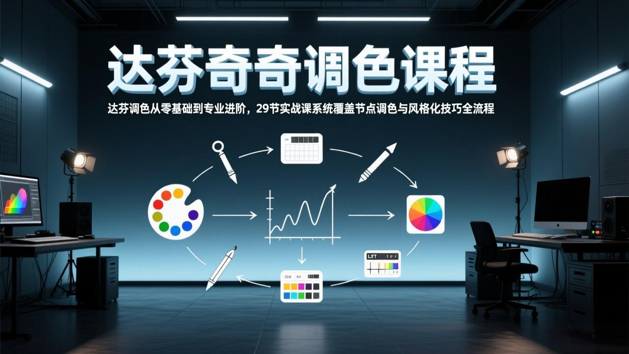 达芬奇调色从零基础到专业进阶，29节实战课系统覆盖节点调色与风格化技巧全流程-智富思维学堂