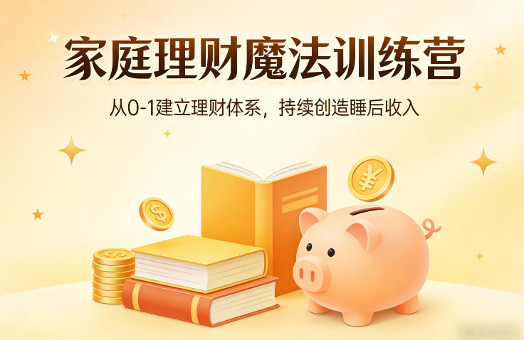家庭理财魔法训练营，从0-1建立理财体系，持续创造睡后收入-智富思维学堂