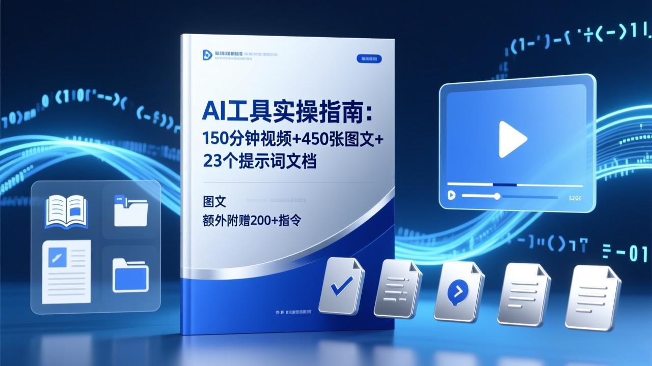 AI工具实操指南：150分钟视频+450张图文+23个提示词文档，额外附赠200+指令-智富思维学堂