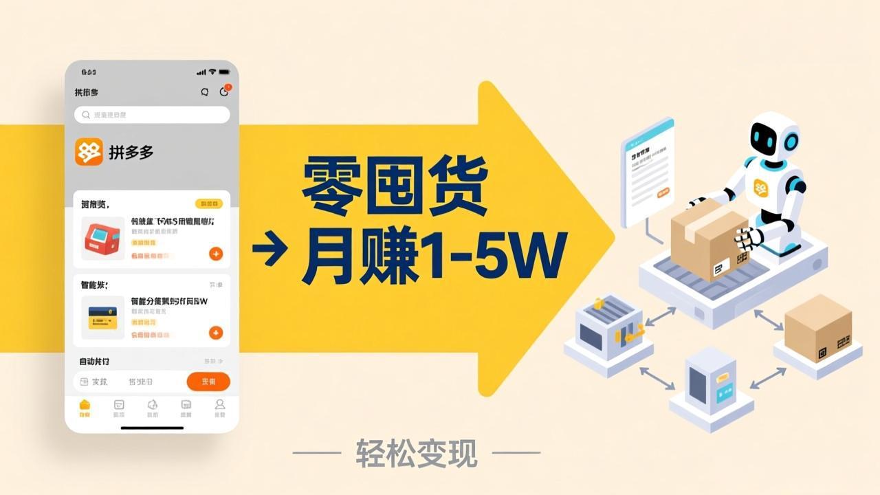 不用囤货不用跑单！拼多多虚拟玩法，机器人管理发货和客服，帮你月赚 1-5W-智富思维学堂