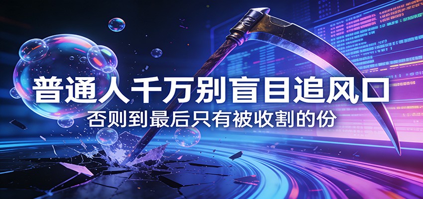 付费文章《通人千万别盲目追风口》否则到最后只有被收割的份-智富思维学堂