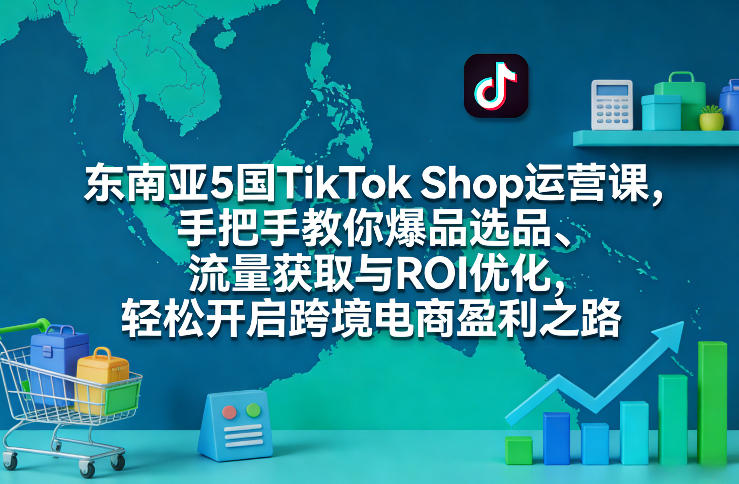 东南亚5国TikTok Shop运营课，手把手教你爆品选品、流量获取与ROI优化，轻松开启跨境电商盈利之路-智富思维学堂