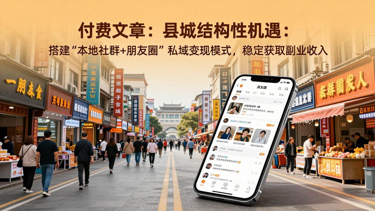 付费文章:县城结构性机遇:搭建“本地社群+朋友圈”私域变现模式,稳定获取副业收入-智富思维学堂