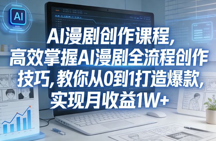 某社群AI漫剧创作课程，高效掌握AI漫剧全流程创作技巧，教你从0到1打造爆款，实现月收益1W+-智富思维学堂