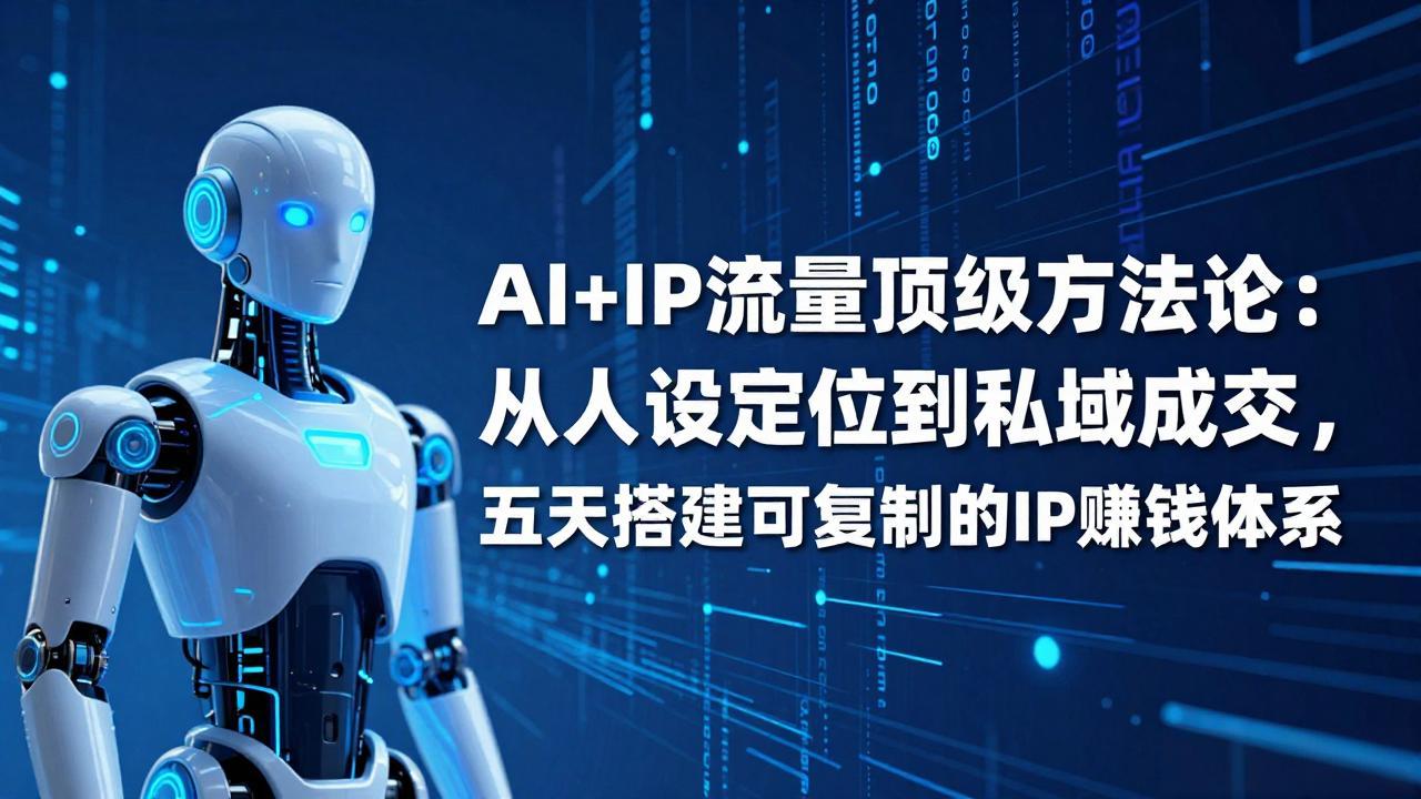 AI+IP顶级方法论:从人设定位到私域成交,五天搭建可复制的IP赚钱体系-智富思维学堂