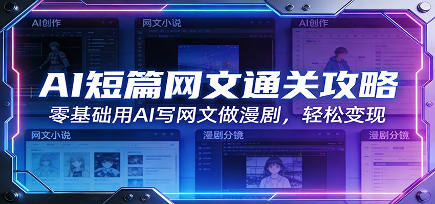 AI短篇网文通关攻略：零基础用AI写网文做漫剧，轻松变现-智富思维学堂