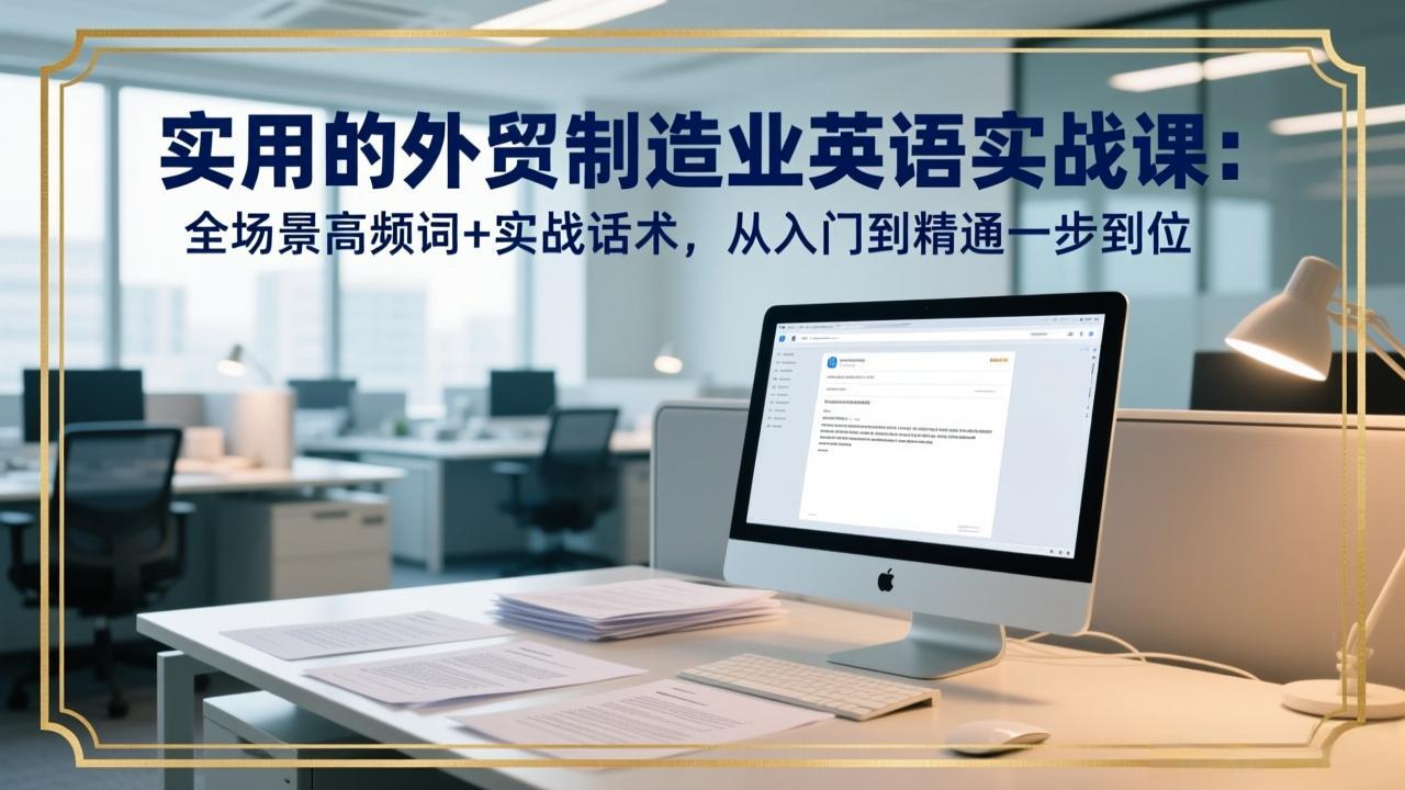实用的外贸制造业英语实战课：全场景高频词+实战话术，从入门到精通一步到位-智富思维学堂