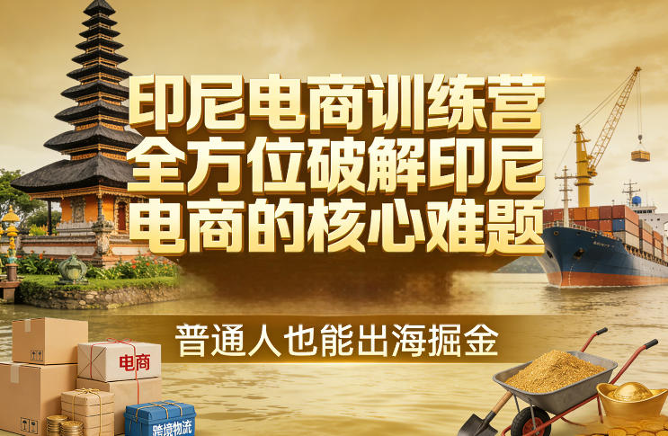 印尼电商训练营，全方位破解印尼电商的核心难题，普通人也能出海掘金-智富思维学堂
