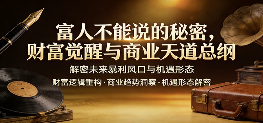 富人不能说的秘密，财富觉醒与商业天道总纲，解密未来暴利风口与机遇形态-智富思维学堂