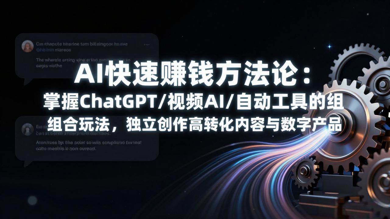 AI快速赚钱方法论：掌握ChatGPT/视频AI/自动化工具的组合玩法，独立创作高转化内容与数字产品-智富思维学堂