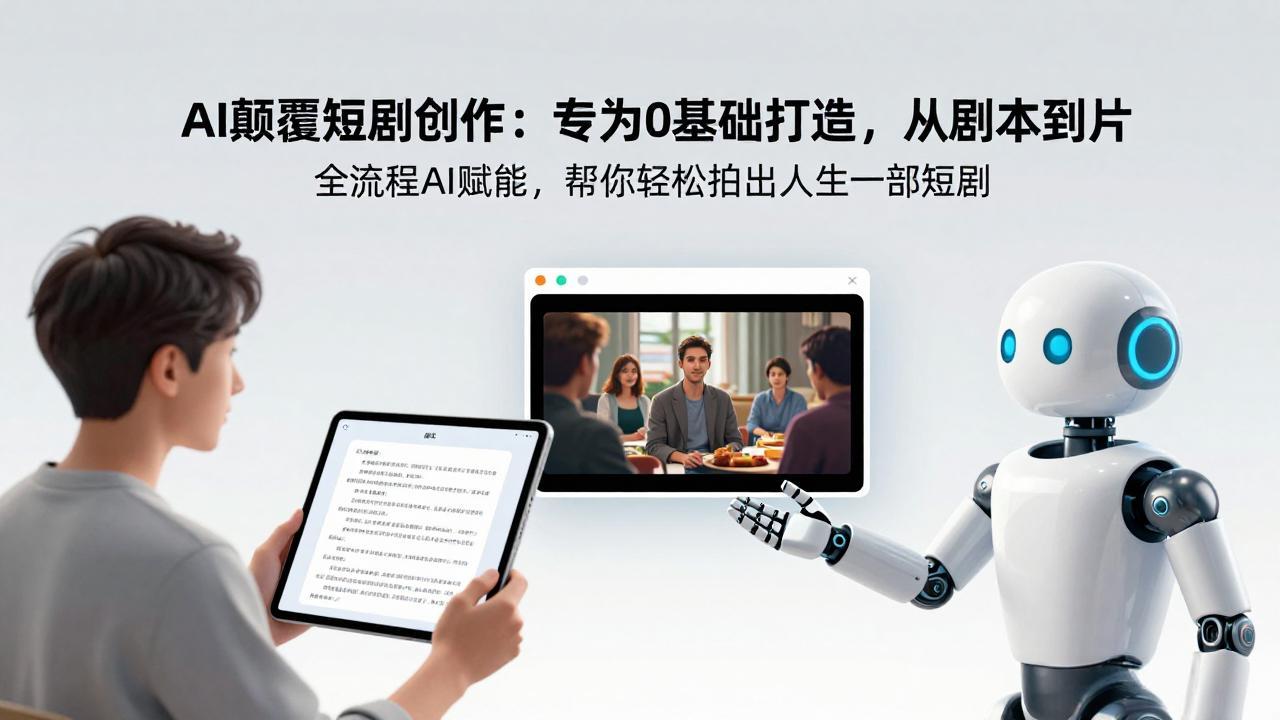 AI颠覆短剧创作：专为0基础打造，从剧本到成片全流程AI赋能，帮你轻松拍出人生第一部短剧-智富思维学堂