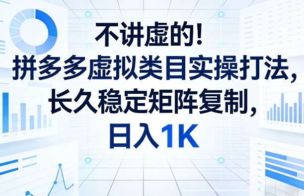 不讲虚的!拼多多虚拟类目实操打法,长久稳定矩阵复制,日入1K【揭秘】-智富思维学堂