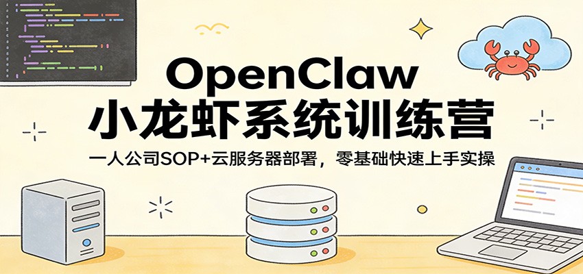 OpenClaw小龙虾系统训练营:一人公司SOP,云服务器部署,零基础快速上手实操-智富思维学堂