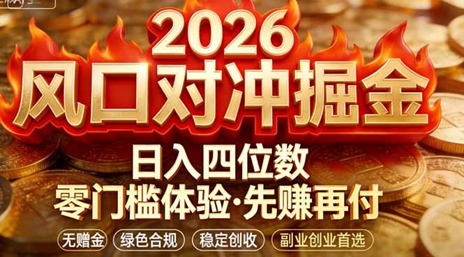 2026美金对冲套利，无赠金对冲策略保驾护航，低门槛易上手实操。单人单日收益2000+-智富思维学堂