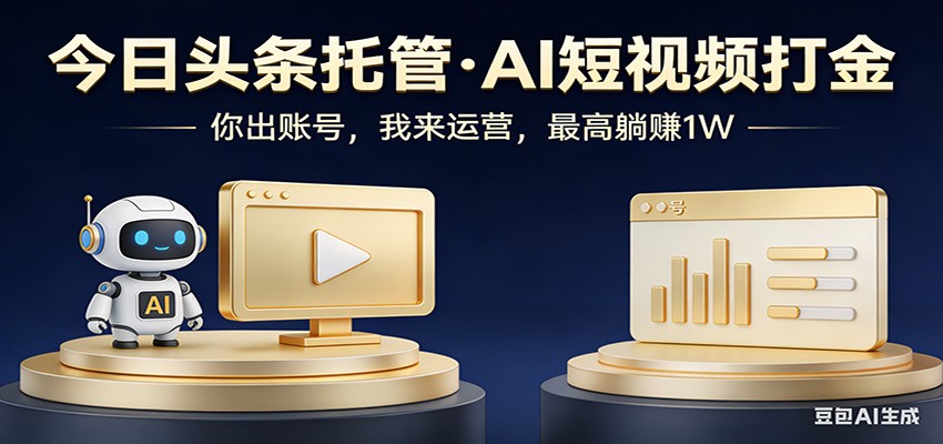 头条号AI托管，我提供作品，你提供账号，每天5分钟发布，小白躺赚3000+-智富思维学堂