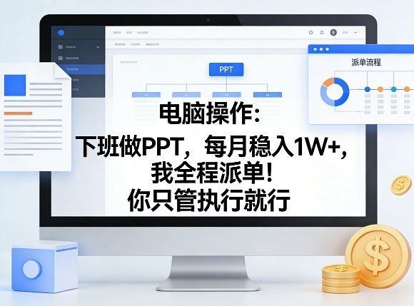 电脑操作：下班做PPT，每月稳入1W+，我全程派单！你只管执行就行【揭秘】-智富思维学堂