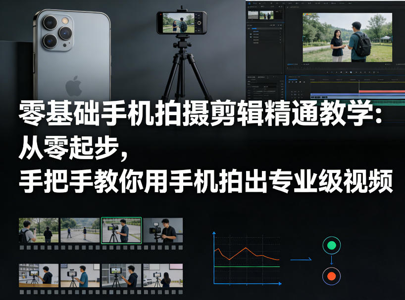 零基础手机拍摄剪辑精通教学：从零起步，手把手教你用手机拍出专业级视频-智富思维学堂