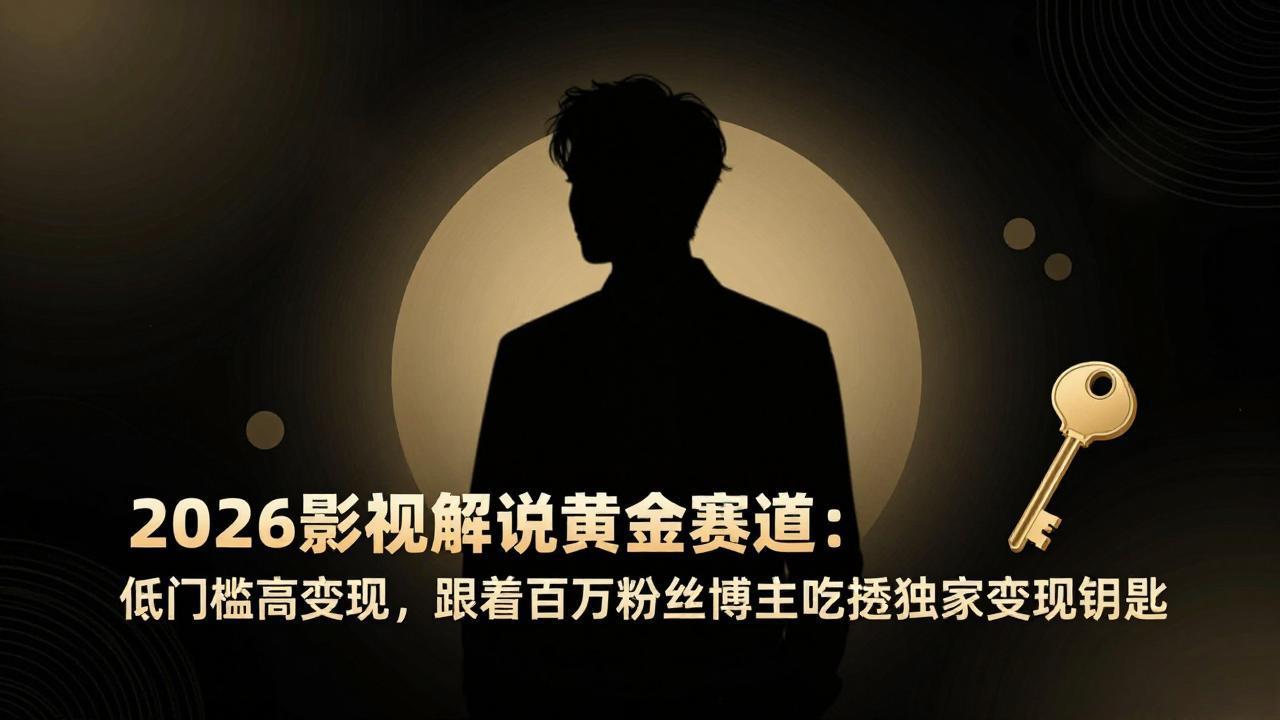 2026影视解说黄金赛道:低门槛高变现,跟着百万粉丝博主吃透独家变现钥匙-智富思维学堂