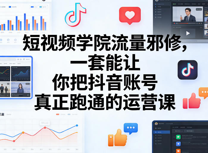 短视频学院流量邪修，一套能让你把抖音账号真正跑通的运营课-智富思维学堂