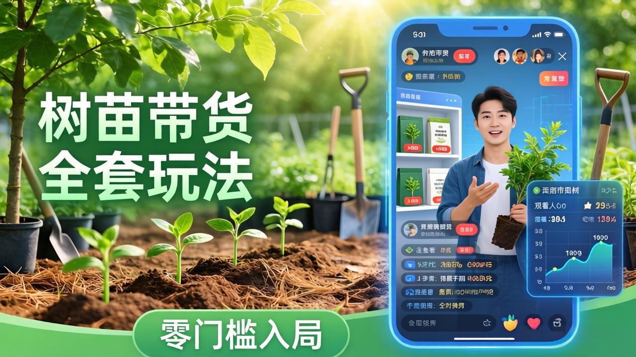 视频号AI树苗带货全套玩法:零门槛入局,掌握豆包、千问等AI工具制作树苗视频的全套流程-智富思维学堂