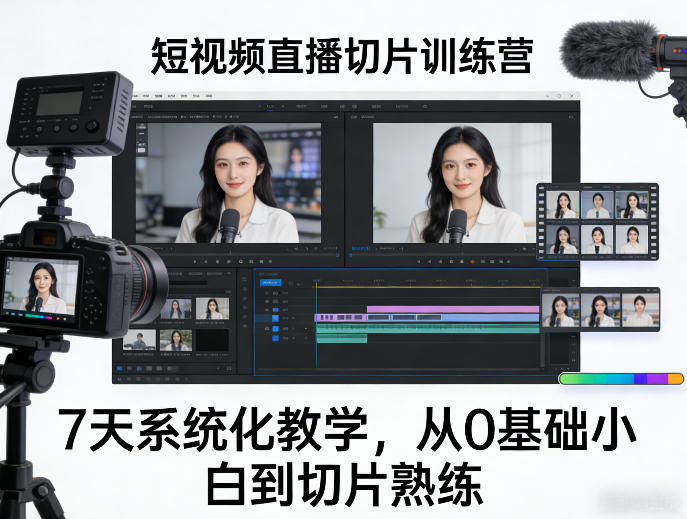 短视频直播切片训练营，7天系统化教学，从0基础小白到切片熟练-智富思维学堂